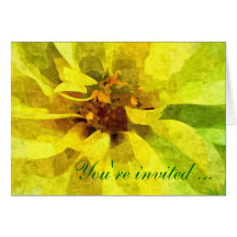 Floral Invitation-Card (yellow) Carte