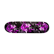 Floral magenta plateau de planche à roulettes