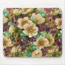 Floral mélangé de cru magnifique tapis de souris