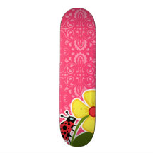 Floral rose ; Coccinelle Planches À Roulettes Customisées