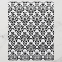 Floral vintage du motif 1 noir de damassé prospectus avec motif