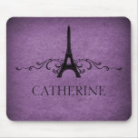 Flourish vintage Mousepad de Français, pourpre Tapis De Souris