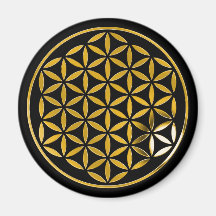 Flower Of LIFE 1 - or stamp | black Aimant