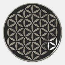 Flower Of LIFE 1 - Silver stamp | black Adhésifs