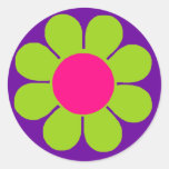 Flower power adhésif rond