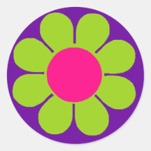 Flower power adhésif rond