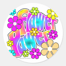Flower power autocollants
