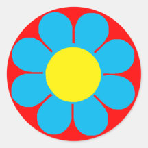 Flower power autocollants ronds