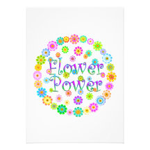 Flower power cartons d'invitation