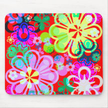 FLOWER POWER MOUSEPAD PSYCHÉDÉLIQUE TAPIS DE SOURIS