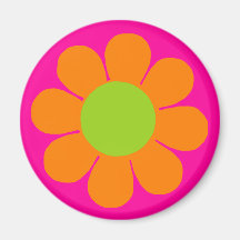 Flower power orange aimants