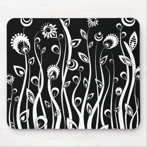 flowers_white d'imaginaire tapis de souris