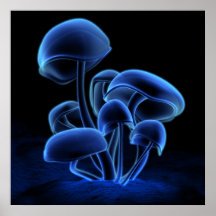 Fluorescence bleue (carré) posters