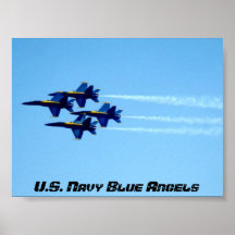 Flyby de signature d'anges bleus affiche