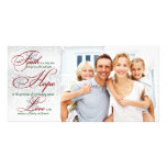Foi, espoir, Noël argenté Photocard d'amour Photocartes Personnalisées