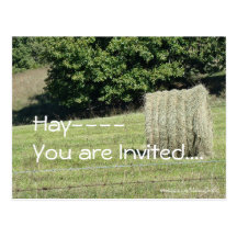 Foin-vous êtes invités….personnaliser carte postale
