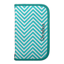Folio bleu et blanc de Chevron pochettes folios
