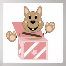 Fondant de lapin de Skrunchkin dans la boîte rose Posters