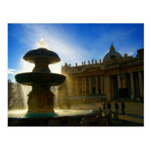 fontaine de vatican carte postale