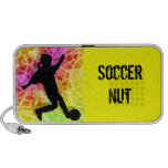 Footballeur et mosaïque fluorescente haut-parleur