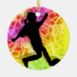 Footballeur et mosaïque fluorescente décoration pour sapin de noël