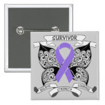 Force de papillon de survivant de lymphogranulomat badges