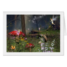 forêt de féerie carte de vœux