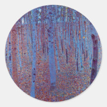 Forêt de hêtre par Gustav Klimt Autocollants