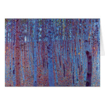 Forêt de hêtre par Gustav Klimt Carte De Vœux