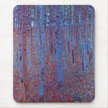 Forêt de hêtre par Gustav Klimt Tapis De Souris