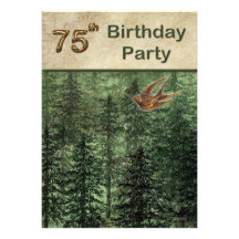 Forêt pour la fête d'anniversaire d'arbres 75 invitations personnalisables