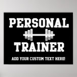 Formation noire et blanche de Dumbell d'entraîneur Poster