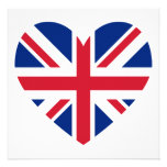 Forme de coeur d'Union Jack Cartons D'invitation