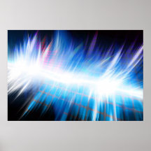 Forme d'onde audio rougeoyante posters