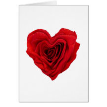 Forme rose de coeur - carte de voeux