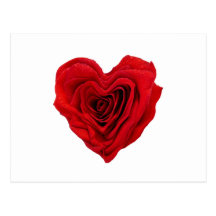 Forme rose de coeur - carte postale