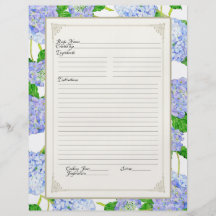 Formel floral de dentelle bleue d'hortensia de pag prospectus
