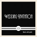Formel noir et blanc chic Noir d'art déco invitations