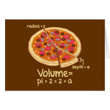Formule mathématique = Pi*z*z*a de volume de pizza Cartes De Vœux