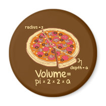 Formule mathématique = Pi*z*z*a de volume de pizza magnets
