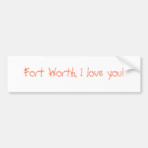 Fort Worth, je t'aime ! Adhésif Pour Voiture