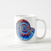 Fossile d'ammonite tasse