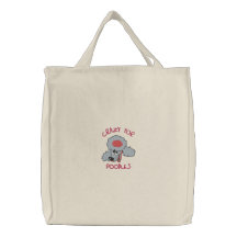 Fou pour le sac brodé par caniches