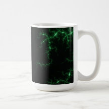 Foudres vertes sur le noir - conception de fractal mugs à café
