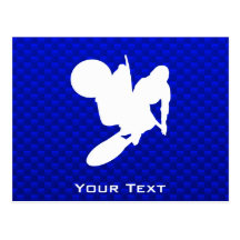 Fouet bleu de motocross cartes postales