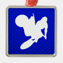 Fouet bleu de motocross décoration pour sapin de noël