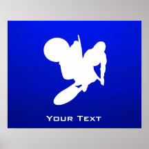 Fouet bleu de motocross posters