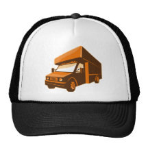 fourgon de livraison mobile de camion rétro casquette de camionneur