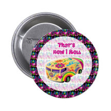 fourgon hippie comment je roule badge avec épingle
