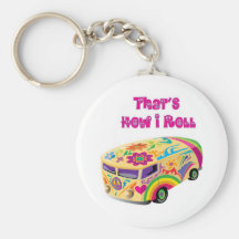 fourgon hippie rétro comment je roule porte-clé